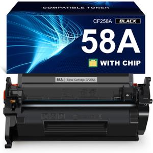 58A CF258A Toner Cartridge (with chip) Compatible Replacement for HP 58A CF258A 58X CF258X LaserJet MFP M428fdw M428dw M428fdn Pro M404n M404dn M404dw M404 M428 Toner Laser Jet Printer (Black 1-Pack)