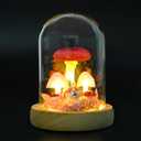 QUELIEN Mushroom Lamp,Mothers Day Mom Gifts for Mom,Light Up Mushroom in Glass Dome,Birthday Party Decorations,Ideal Birthday Gift,GirlfriendGift (Red)