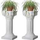 2 Pack 21.7 Inch Roman Column and Pillar Plant Pedestal, Elegant