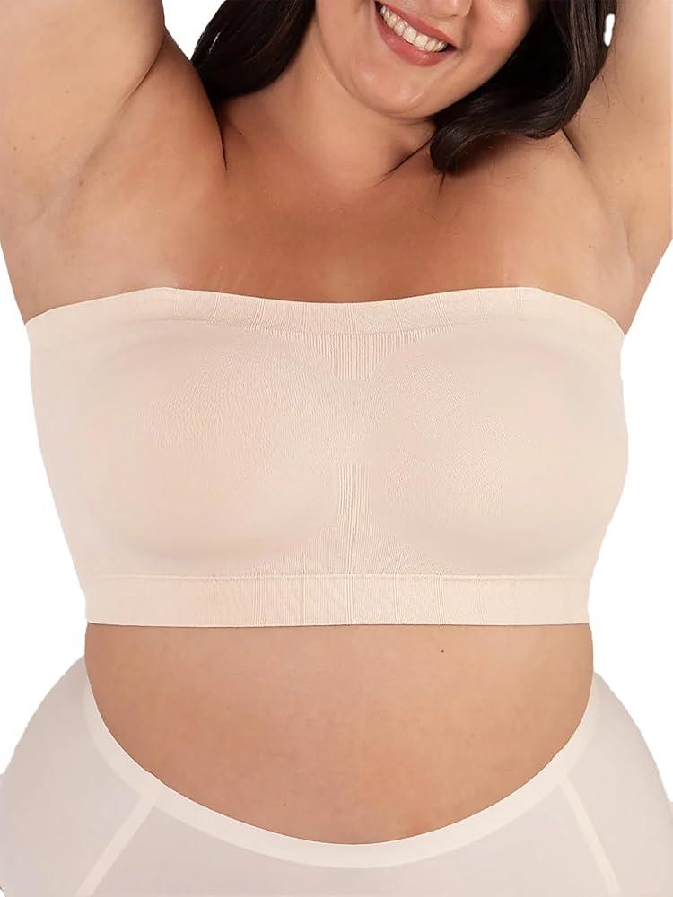 SHAPERMINT Strapless Bra - Bandeau top, Strapless Bras for Women, Plus Size Lingerie for Women, Free Clear Bra Straps, 3 XL