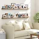 Vittanly 5x7 Picture Frame Set of 4, Display Pictures 4x6 with Mat or 5x7 without Mat, Small Photo Frames for Wall or Tabletop Display, Engineered Wood with Shatter Resistant Plexiglass, Natural