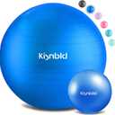 Exercise Ball, Extra Thick Yoga Ball for Workout Pregnancy Stability, 4 Sizes Anti-Burst Balance Ball with Foot Pump - Heavy Duty Fitness Ball Chair for Office, Home & Gym (L,(23-26in,58-65cm), Pure Blue)