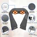 Joyset Shiatsu Neck and Back Massager with Heat,Electric Shoulder Massager for Pain Relief Deep Tissue,3D Kneading Massage with Cloth Cover Easy to Clean Best Gift for Men Women Parents (Gray)