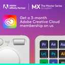 Logitech MX Creative Console, 9 Customizable LCD Keys, Stream Deck Accessories, Control Dial for Graphic Design, Adobe, Zoom, Spotify - Pale Grey, 3-Month Adobe Creative Cloud Membership