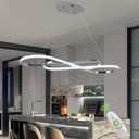 Modern Pendant Light Dimmable Modern for Dining Room Chandelier Light Fixture Over Table with Remote,Minimalist Kitchen Island Lighting (Electrochrome)