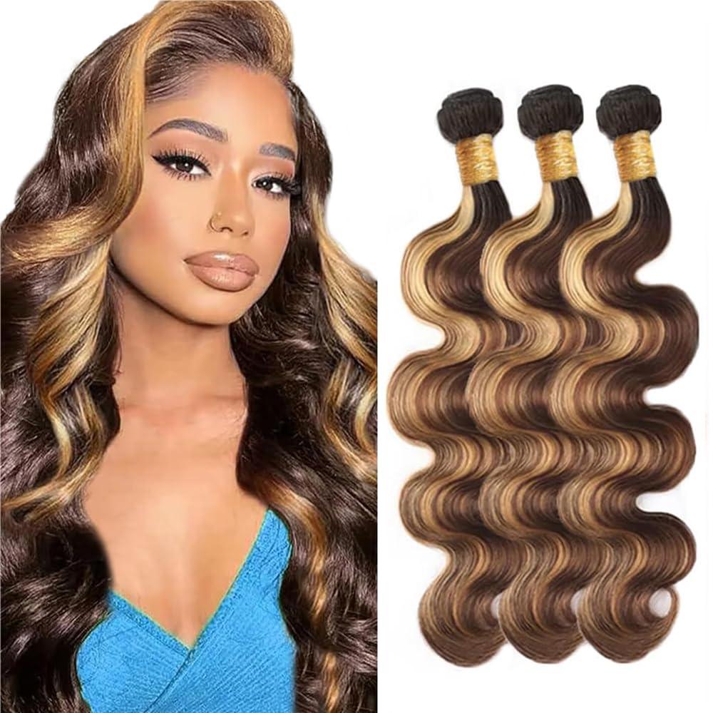 Color 27 Bundles Human Hair Blonde Body Wave Bundle Highlight 3 Bundles 24 26 28 Inch Brazilian Virgin Hair Extensions
