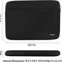 Laptop Case Sleeve 15.6 inch, Shockproof Protective Notebook Case with Accessory Pocket, Briefcase Carrying Laptop Cover for 15.6" HP, ASUS, Dell, Lenovo, Acer, Black