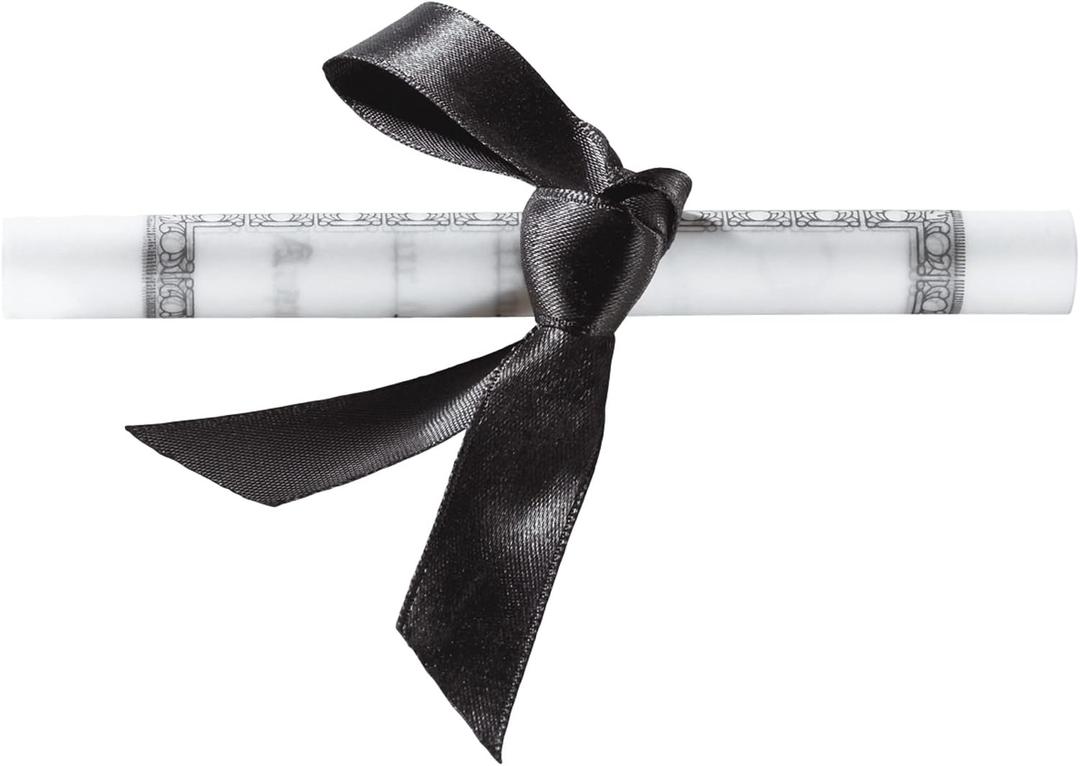 DecoPac Graduation Diploma With Black Ribbon Cake Topper, Cake Decoration, Food Safe Plastic, Pack of 24