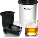 Clear Ice Cube Maker, 2.5 Inch Stainless Steel Crystal Large Clear Ice Ball Maker, Silicone Ice Cube Mold for Cocktails, Drinks & Bourbon, Whiskey Gifts for Men (1 Pack)