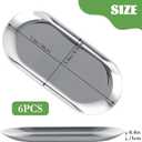 AKOLAFE 10PCS Stainless Steel Serving Tray Set Silver Platters for Serving Food Extra Small Metal Trays Decorative 7" Long Plate Oval Storage Tray Thickened Serving Dishes for Party Buffet Sushi Snack