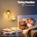 Battery Operated Wall Sconce, 2-Lights Vinatge Brass Wall Lighting Up and Down with Green Tulip Shade for Living Room, Bedroom, Symmetrical 2 Pack