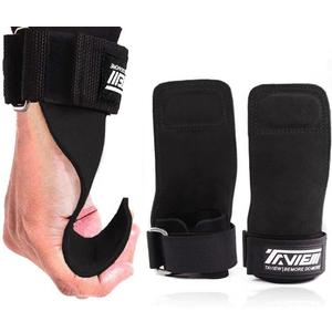 TAVIEW Wrist Straps for Weightlifting for Maximum Grip Support - Lifting Deadlift Strap & Weight Lifting Grips Gloves for Working Out Pull Up Deadlifting & Shrugs (Black (One Pair))