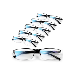 6 pack Executive Style Reading Glasses Men - Durable Readers with 99% Blue Light Blocking - Comfortable Fit with TR90 Frames, +1.75