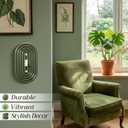 4 Pcs Oval Light Switch Cover Decorative Single Toggle Wall Plate Dark Wood Grain Design Oval Light Switch Cover Plate for Bedroom Kitchen Home Decoration (Classic,Green)
