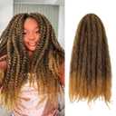Marley Twist Braiding Hair 8 Packs Marley Twist Hair Twist Hair 24 Inch Afro Kinky Curly Twist Crochet Hair Twist Soft and Natural Hair (T27, 24 inch)