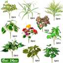 14 Bundles Artificial Plants Outdoor, Faux Greenery Stems UV Resistant Plastic Bushes Real Touch Fake Shrubs with Flexible Leaves for Garden Porch Patio Window Box Planter Fence Outdoor Decor