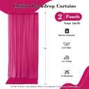 10 X 7 Feet Fuchsia Backdrop Curtains, 2 Panels Chiffon Backdrop Curtain Drapes, Chiffon Background Cloth, Fuchsia Background Curtains for Photoshoot, Birthday, Wedding, Party Decor