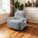 JOKIVTOU Recliner Chair Covers 4-Pieces Reclining Chair Slipcovers with Pocket& Elastic Bottom, Soft Feel Fitted Lazy Boy Sofa Couch Cover Washable, Stretch Recliner Furniture Protector