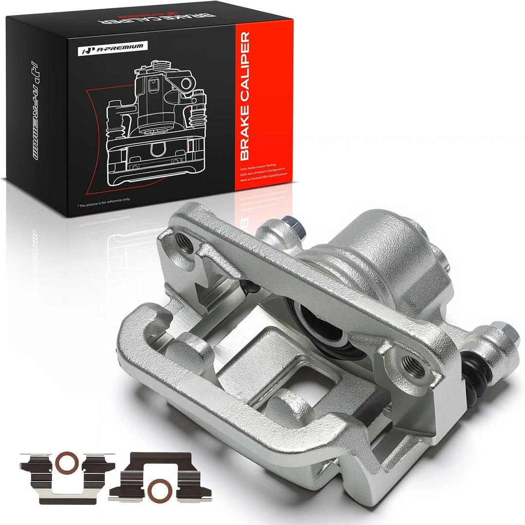 2 x A-Premium Rear Right Passenger Disc Brake Caliper with Bracket Compatible with Nissan Rogue 2008-2013, Rogue Select 2014-2015, L4 2.5L, Corrosion-resistant, Direct-fit