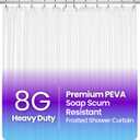 LiBa Waterproof Plastic Shower Curtain - Bathroom Shower Curtain Premium PEVA Non-Toxic with Rust Proof Grommets Frosted 8G Heavy Duty Bathroom Accessories 72x84 - Frosted