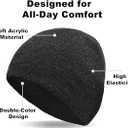 Rosoz Reversible Unisex Knitted Winter Beanie Skull Cuffed Warm Soft Hat for Men and Women Ski Watch Cap (Black/Deep Purple)