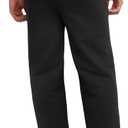 Hanes Men's EcoSmart Sweatpants, Athletic Lounge Pants with Pockets, Open Hem Bottom, Fleece Pants (Black, XXL)