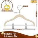 Flottian 24-Pack Baby and Kids Velvet Hangers with Clips, Non Slip and Space-Saving Kids Pants Hangers for Baby/Toddler Pants, Skirts, Coats, Beige