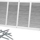 24"W x 12"H [Duct Opening Size] Steel Return Air Grille, Air Return Vent Cover for Ceiling and Sidewall - HVAC Air Vent Covers - [Outer Dimensions: 25.75"W x 13.75"H]
