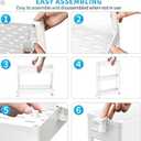 SPACEKEEPER Slim Rolling Storage Cart 4 Tier Bathroom Organizer Mobile Shelving Unit Utility Cart Tower Rack for Kitchen Laundry Narrow Places, White