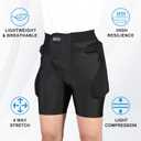 3D Protection Padded Shorts, Hip Butt Tailbone Crash Pad Pants, Impact Protective Gear for Figure Skating Snowboarding Ski Roller Skateboard Small