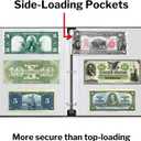 Dunwell Binder Currency Sleeves for Collectors - (50 Pack), Acid-Free 3-Pocket Clear Plastic Refill Pages for Currency Collection Album, 3-Ring Binder Sheet Protectors for Bills, Banknotes or Coupons