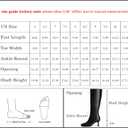 Modatope Black Boots Knee High Boots for Women Square Toe Long Boots 2.9 In Stiletto Kitten Tall Boots for Women Size 7.5 (Black)