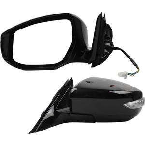 Dasbecan Left Driver Side Door Mirror Compatible with Nissan Altima 2013-2018 Heated with Turn Signal Indicator Power Glass Manual Folding Replaces 963743TH1A Black 6Pins