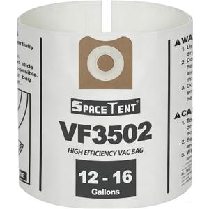 5 Pack VF3502 Replacement for Rigid Shop Vac Bags Size A, compatible with RIDGID 12-16 Gallon Wet/Dry Vacuums, High Efficiency Heavy Duty Dust Filter Bags, Part# 23743