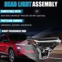 W/ LED DRL Head Light Assembly for Chevy Trax 2024 2025, LED Factory OEM Style Projector Head Lamp Headlight Assembly for Chevy Chevrolet Trax 2024 2025 GM2503553 42876953, Passenger Side, W/ Bulbs