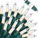 Joiedomi Clear Christmas String Lights Indoor,200(2x100) Mini White Fairy Light,42.8 FT Lighting Decor for Patio Dorm Classroom Bedroom Holiday Wedding Party Garland Birthday Festival,Green Wire