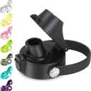 Auto Flip Lid for Hydro Flask Wide Mouth, Great Spout Lid for Simple Modern, Fits for Iron Flask and Other Brands, Replacement Lid with Button Lock (Black*1)