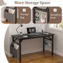 31.5 in Computer Desk w/Storage, Portable Folding Desk No-Assembly (Black)