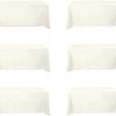 Amazon.com: BRILLMAX 6 Pack Ivory Tablecloths for 6 Foot Rectangle Tables 90 x 132 Inch - 6ft Rectangular Bulk Linen Polyester Fabric Washable Cloth Cover for Wedding Reception Banquet Birthday Party: Home & Kitchen
