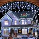 Icicle Christmas Lights Outdoor, 66ft 640 LED Icicle Lights for Outside, Plug in Twinkle Lights Indoor with 8 Modes Timer Waterproof for House Holiday Decor Wedding Christmas Decorations (Cool White)