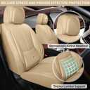 Car Seat Covers, Leather Seat Covers for Cars Full Set, Waterproof and Breathable Suitable for Most SUV/Truck/Sedan/Automotive 2 Pack(Beige)