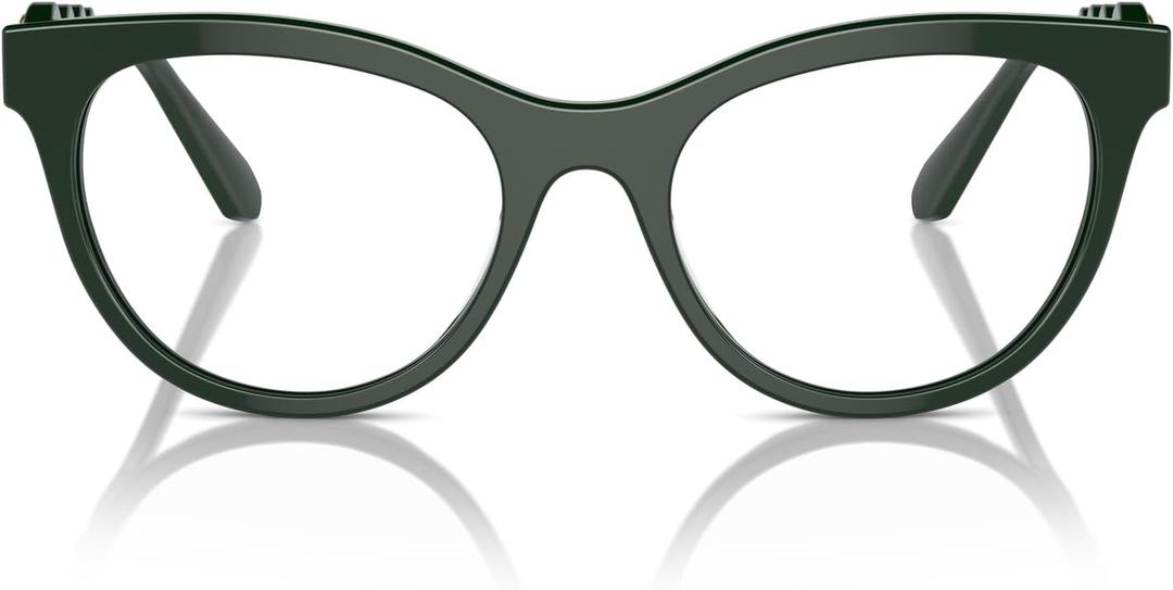 Swarovski Women's Sk2025 Round Prescription Eyewear Frames (Dark Green/Demo Lens)