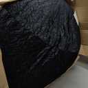 EDUJIN 3 ft Bean Bag Chair: 3' Memory Foam Bean Bag Chairs for Adults/Teens with Filling,Ultra Soft Dutch Velvet Cover, Round Fluffy Lazy Sofa for Living Room - 3Foot,Black