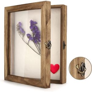TJ.MOREE Shadow Box Frame 8 x 10 Shadowbox Display Case Picture Frame with Linen Back Memorabilia Bouquet Medals Military Photos Memory Box (Carbonized)