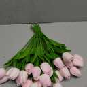 Kisflower 30Pcs Latex Tulips Real Touch Pink Artificial Flowers Fake Tulips Arrangement Bouquet for Home Office Wedding Decor (Pink)