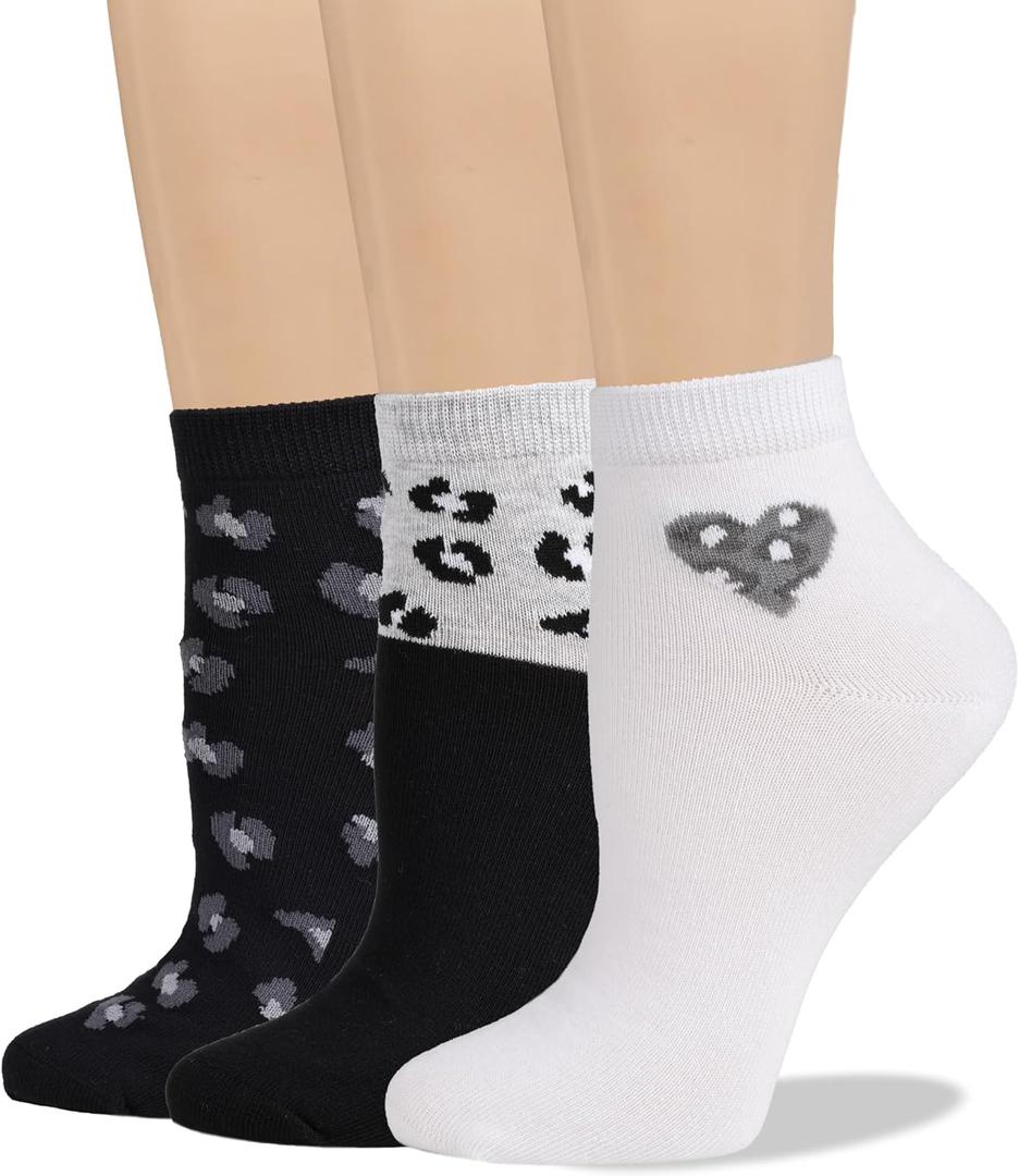 COTTON DAY Women's Soft Combed Cotton Socks Seamless Toe Black White Navy