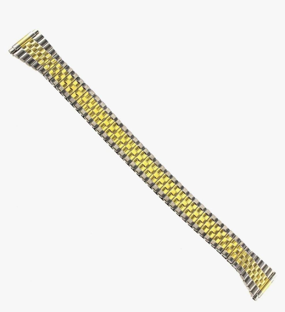 10-14mm Womens Expansion Replacement Watch Band Two Tone Ladies Fits Easy Reader and Others
