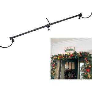Christmas Front Door Garland Hanger for Single Door Frame No Nails or Screws Adjustable Width Heavy Halloween Christmas Decoration Holder for Wreath Fits 35"-45" Doors