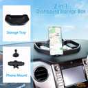 Aunginsy Center Console Dashboard Storage Tray with Phone Mount Compatible with Toyota Tundra 2007-2021, Instrument Multi-Functional Mobile Phone Holder Storage Box Organizer Tray Insert Accessories
