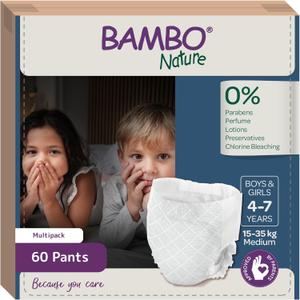 Bambo Nature Premium Dreamy Night Pants, Pull Up Pants, Eco-Labeled Night Time Diapers, Secure, Comfortable, Skin Friendly : Children Aged 4-7 Years, 60 Count